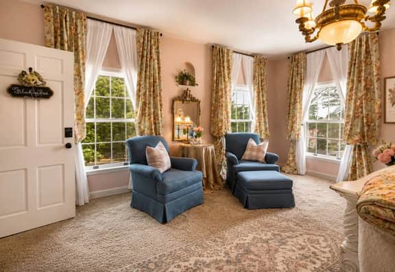 Unwind in The Beland’s Blushing Rose Suite—King Comfort in Grand Colonial Style - Image 5