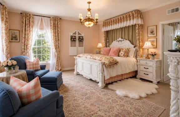 Unwind in The Beland’s Blushing Rose Suite—King Comfort in Grand Colonial Style - Image 1